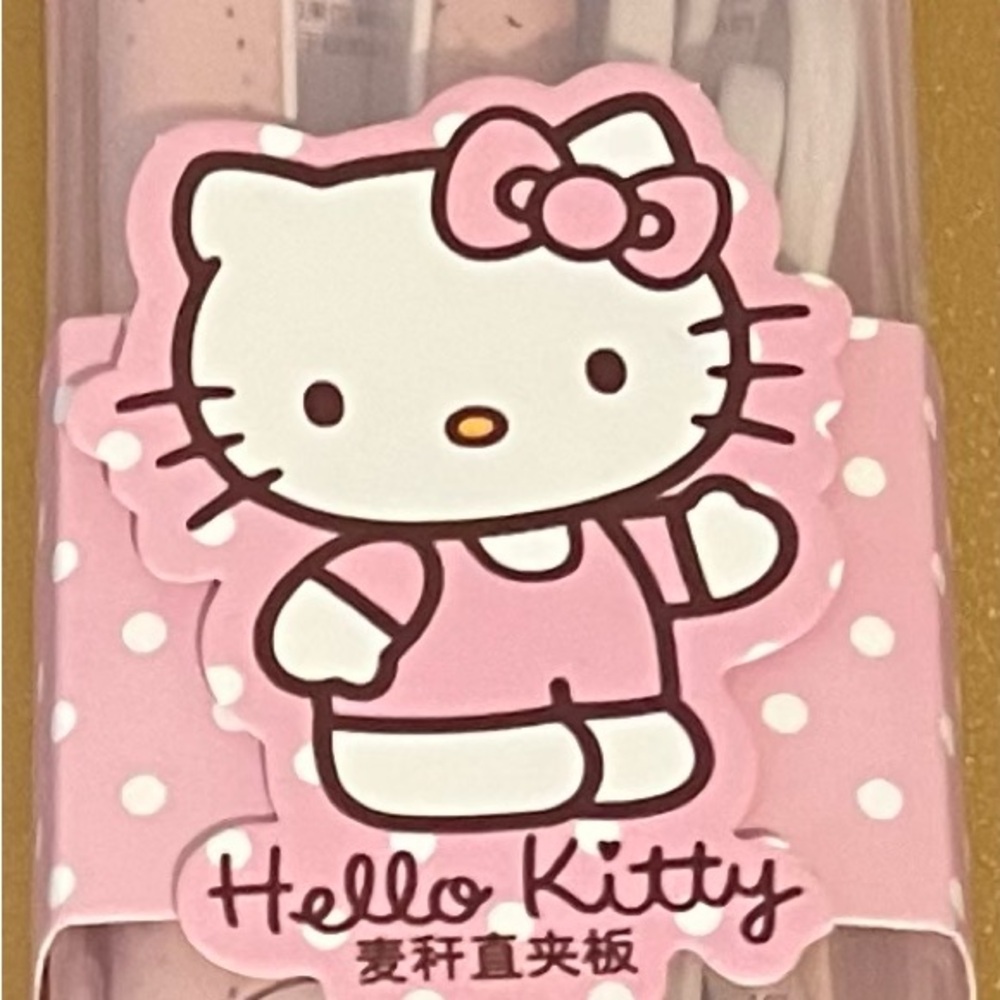 Hello Kitty Mini Hair Straightener with Pink and White Polka Dot Design